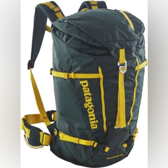PATAGONIA ASCENSIONIST 35L CARBON & YELLOW HIKING BOOKBAG - Picture 2 of 12